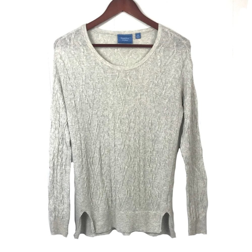 Simply Vera Wang Gray Knit Sweater Size XS